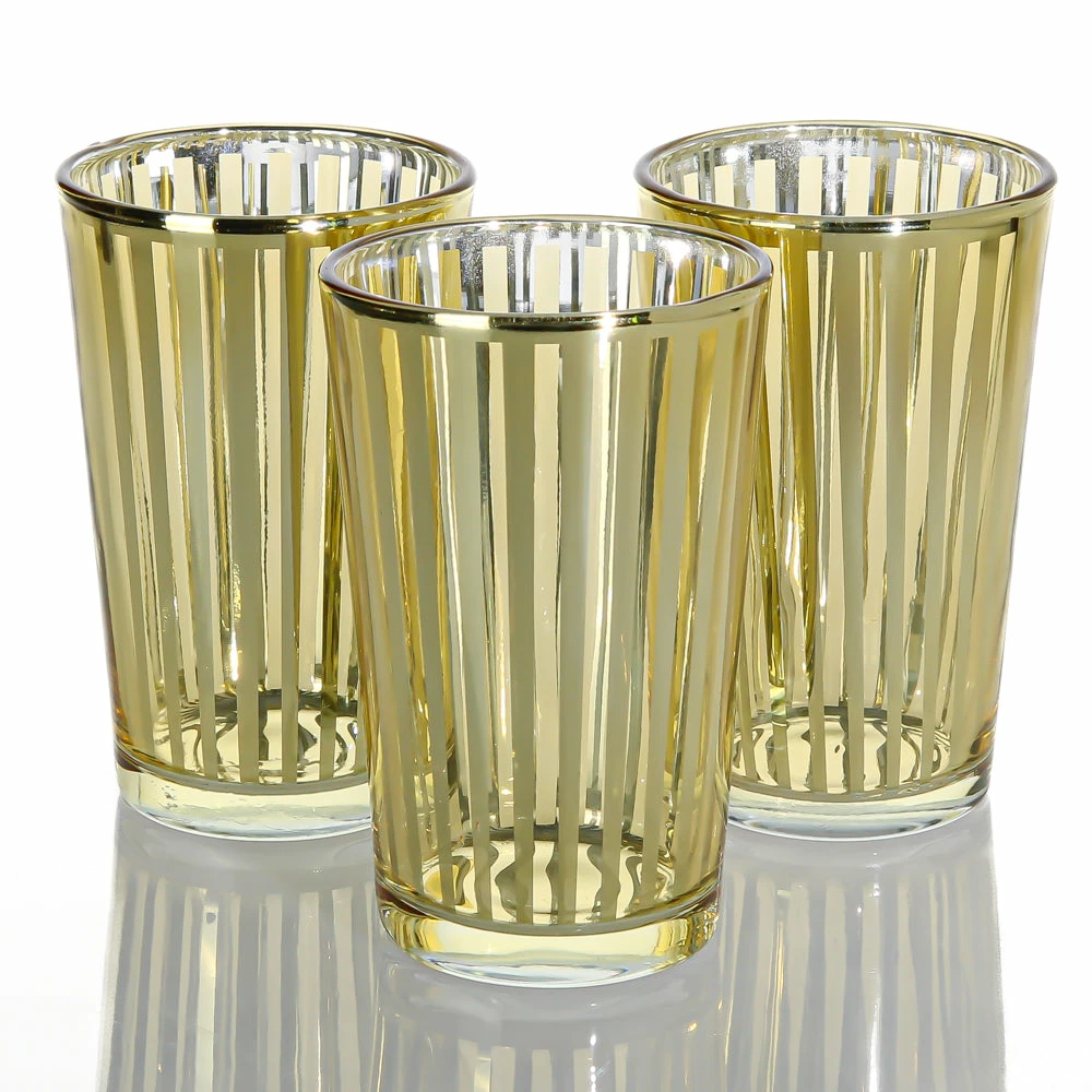 Richland Gold Stripe Glass Holder - Large Set Of 48 1 Richland Gold Stripe Glass Holder - Large Set Of 48