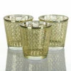 Richland Gold Lattice Glass Holder - Medium Set Of 12