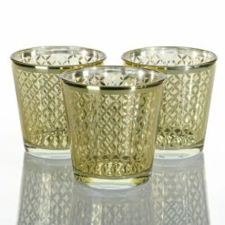 Richland Gold Lattice Glass Holder - Medium Set Of 48