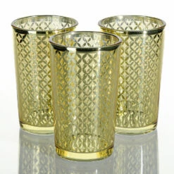 Richland Gold Lattice Glass Holder - Large Set Of 48