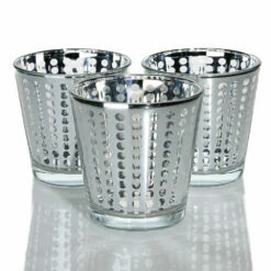 Richland Silver Dotted Glass Holder - Medium Set Of 48