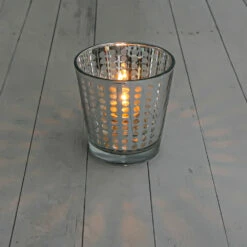 Richland Silver Dotted Glass Holder - Medium Set Of 48 -US Gift Sales 2024 9520 8627