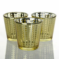 Richland Gold Dotted Glass Holder - Medium Set Of 48