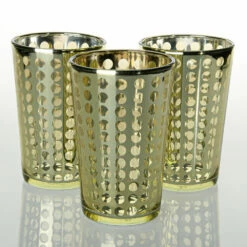 Richland Gold Dotted Glass Holder - Large Set Of 72