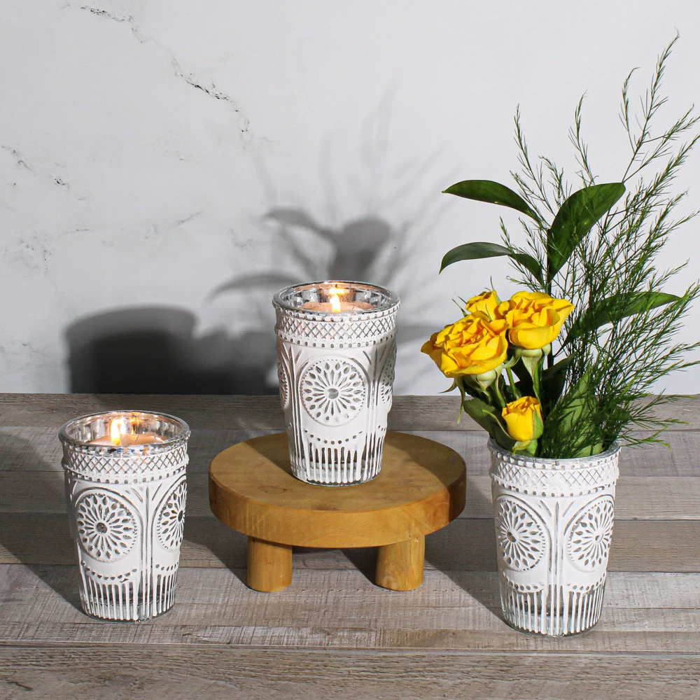 Richland Regal White Silver Mercury Vase Set Of 48 2 Richland Regal White Silver Mercury Vase Set Of 48 - Image 2