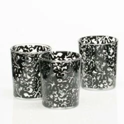 Richland Black Lace Design Votive Holder Set Of 12