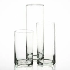 Eastland Cylinder Pillar Candle Holders 6" , 7.5" & 10.5" Set Of 3