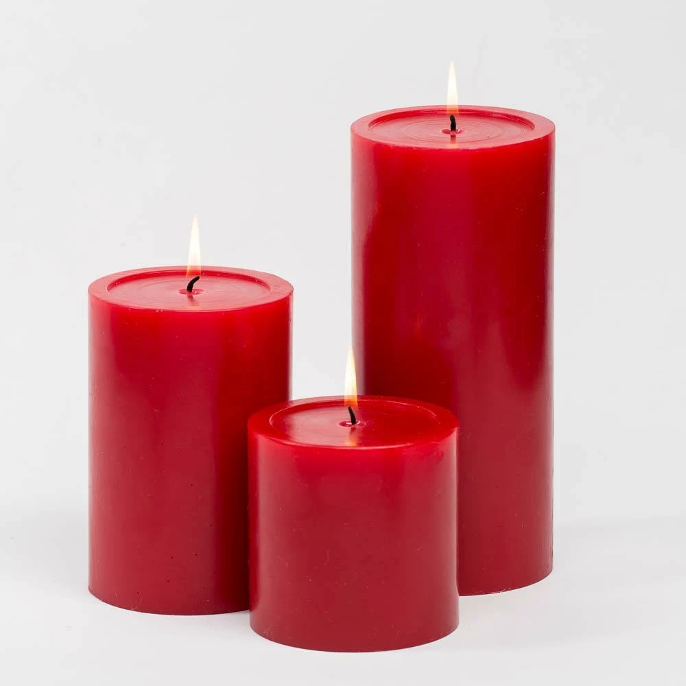Richland Pillar Candles 4"x4", 4"x6" & 4"x9" Red Set Of 3 1 Richland Pillar Candles 4"x4", 4"x6" & 4"x9" Red Set Of 3