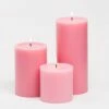 Richland Pillar Candles 4 X4", 4"x6" & 4"x9 Pink Set Of 3