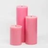 Richland Pillar Candles 4"x6", 4"x9" & 4"x12" Pink Set Of 3