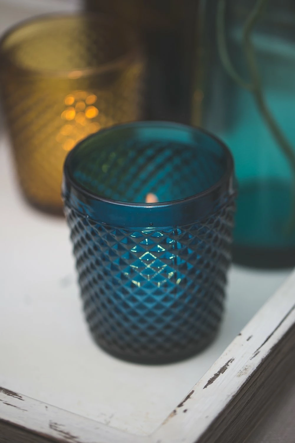 Richland Diamond Candle Holder Navy Blue Set Of 6 2 Richland Diamond Candle Holder Navy Blue Set Of 6 - Image 2