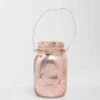 Richland Small Mercury Hanging Mason Jar With Clear Bead Handle - Rose Gold Set Of 6