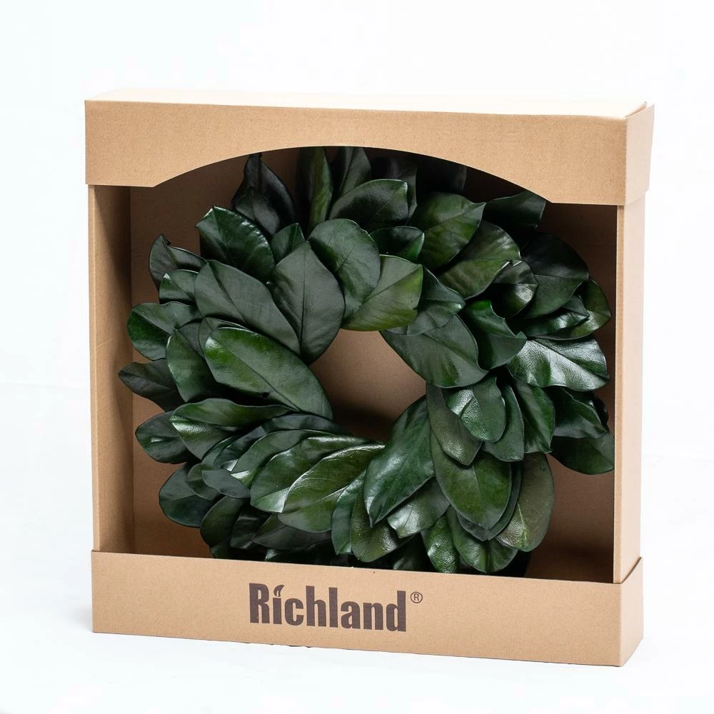 Richland Preserved Magnolia Wreath 17" 2 Richland Preserved Magnolia Wreath 17" - Image 2