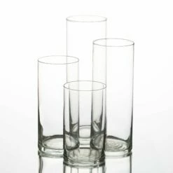Eastland Cylinder Vases 6" , 7.5", 9" & 10.5" Set Of 4