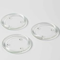 Eastland Glass Pillar Plate Round 4” Set Of 12