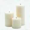 Richland Pillar Candles 4 X4", 4"x6" & 4"x9" Light Ivory Set Of 3