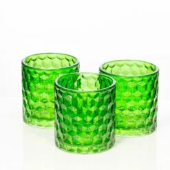 Richland Green Chunky Honeycomb Glass Votive & Tealight Holder Set Of 24