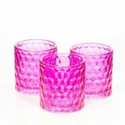 Richland Pink Chunky Honeycomb Glass Votive & Tealight Holder Set Of 48