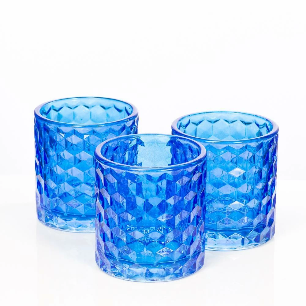 Richland Blue Chunky Honeycomb Glass Votive & Tealight Holder Set Of 48 1 Richland Blue Chunky Honeycomb Glass Votive & Tealight Holder Set Of 48