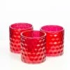 Richland Red Chunky Honeycomb Glass Votive & Tealight Holder Set Of 12