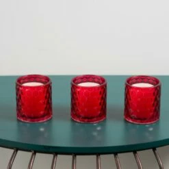 Richland Red Chunky Honeycomb Glass Votive & Tealight Holder Set Of 12 -US Gift Sales 2024 967a5751 1