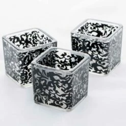 Richland Votive Holder Square Black Lace Set Of 72