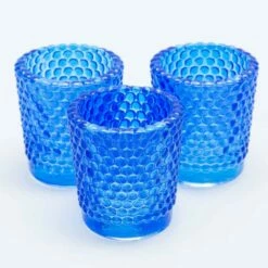 Richland Votive Holder Hobnail Blue Set Of 12