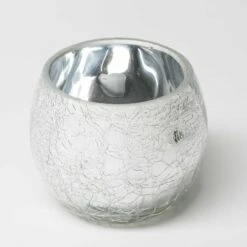 Richland Silver Crackle Hurricane Holder Set Of 48