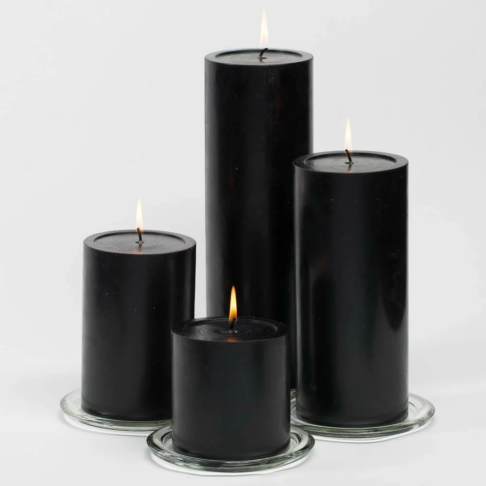 Richland 4" X 12" Black Pillar Candle 2 Richland 4" X 12" Black Pillar Candle - Image 2