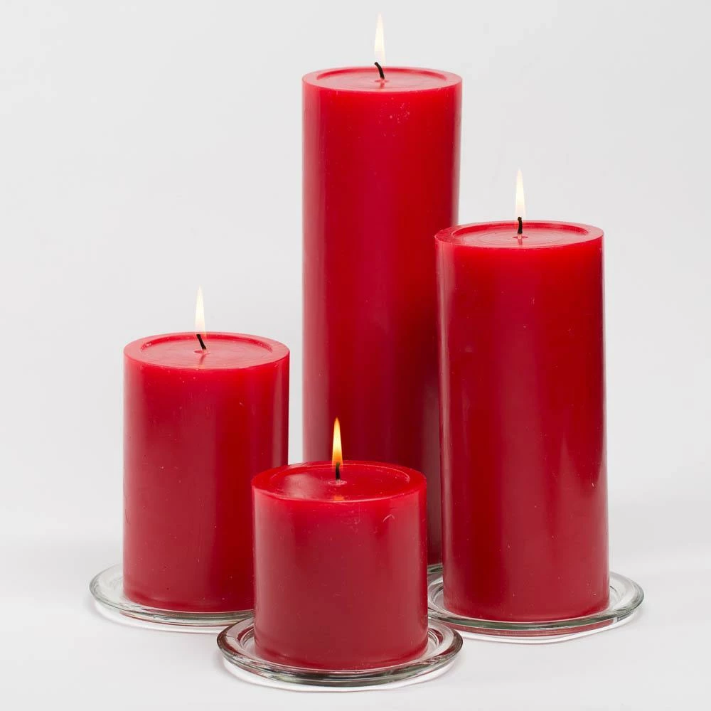 Richland 4" X 4" Red Pillar Candles Set Of 6 2 Richland 4" X 4" Red Pillar Candles Set Of 6 - Image 2