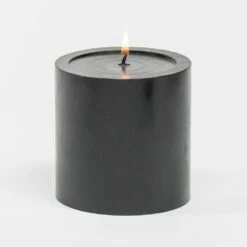 Richland 4" X 4" Black Pillar Candles Set Of 6
