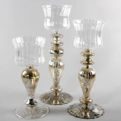 Richland Mercury Pillar Candle Holder With Clear Glass Set Of 3