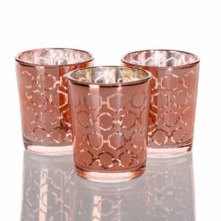 Richland Rose Gold Hexagonal Glass Holder - Small Set Of 72