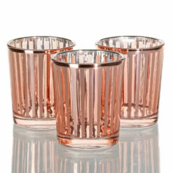 Richland Rose Gold Stripe Glass Holder - Small Set Of 72