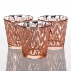 Richland Rose Gold Chevron Glass Holder - Medium Set Of 48