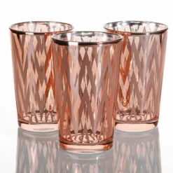 Richland Rose Gold Chevron Glass Holder - Large Set Of 48