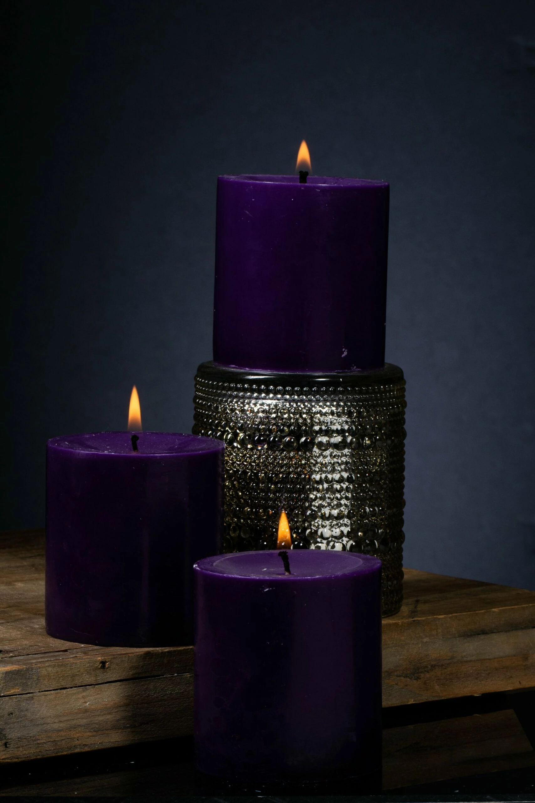 Richland Pillar Candles 3"x3" Purple Set Of 24 2 Richland Pillar Candles 3"x3" Purple Set Of 24 - Image 2