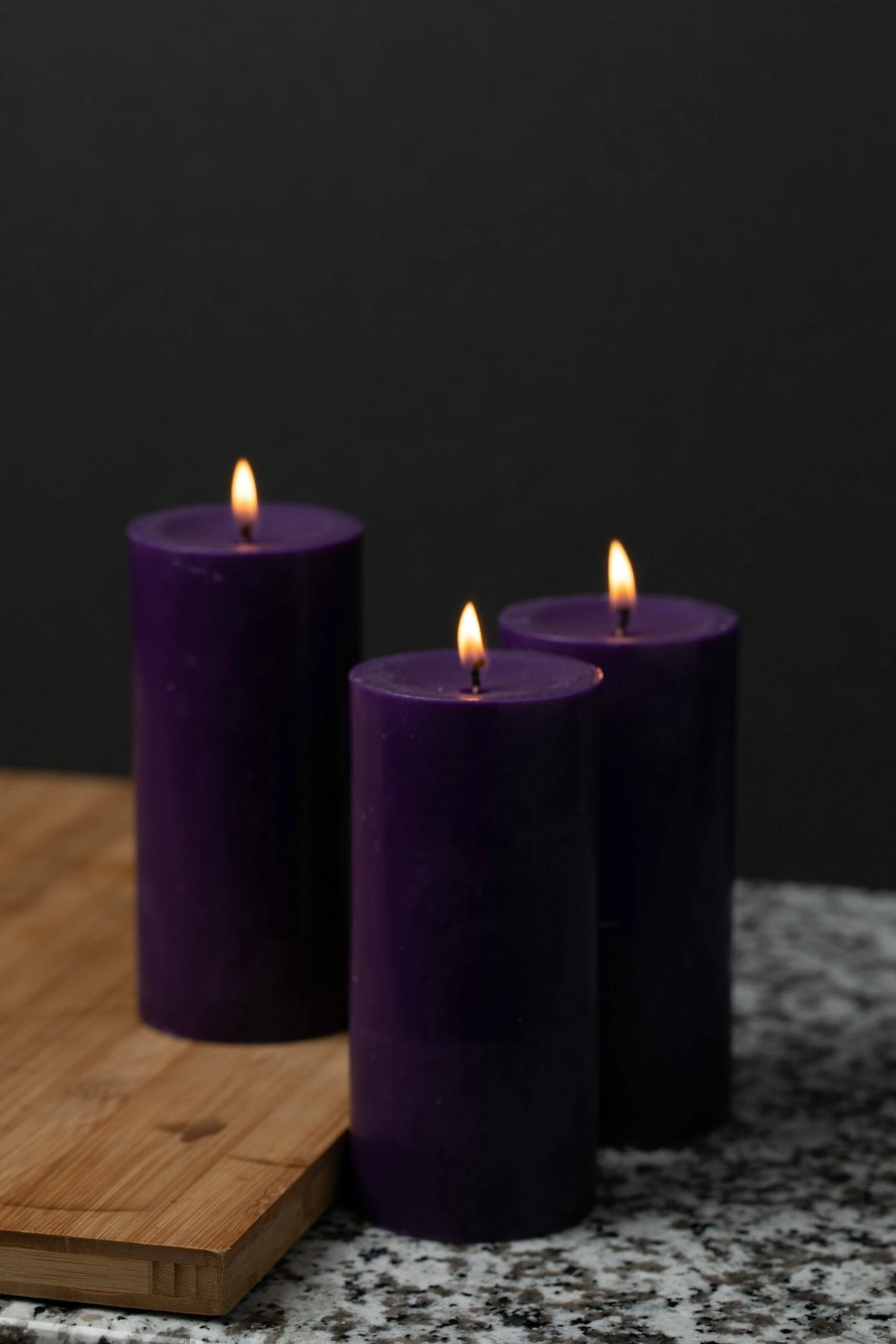 Richland Pillar Candles 3"x6" Purple Set Of 24 2 Richland Pillar Candles 3"x6" Purple Set Of 24 - Image 2