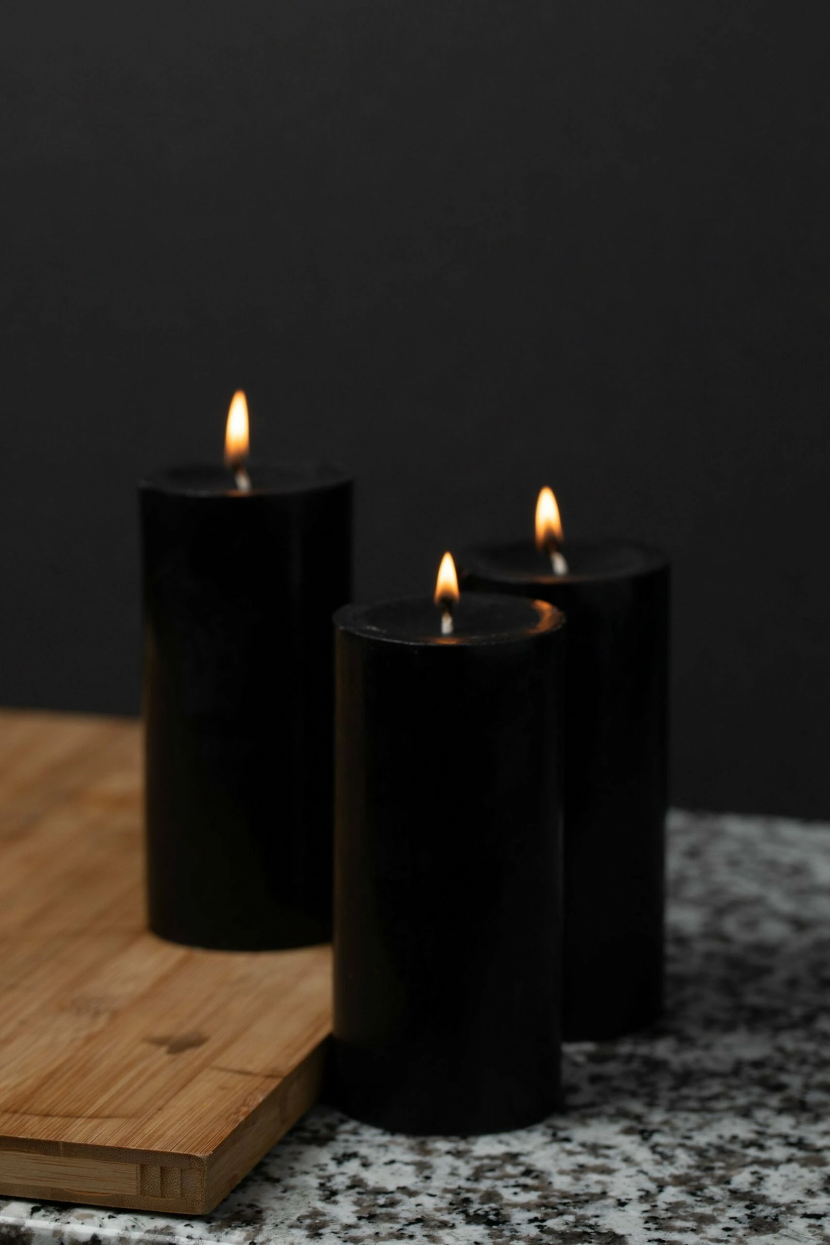 Richland Pillar Candles 3"x6" Black Set Of 6 2 Richland Pillar Candles 3"x6" Black Set Of 6 - Image 2