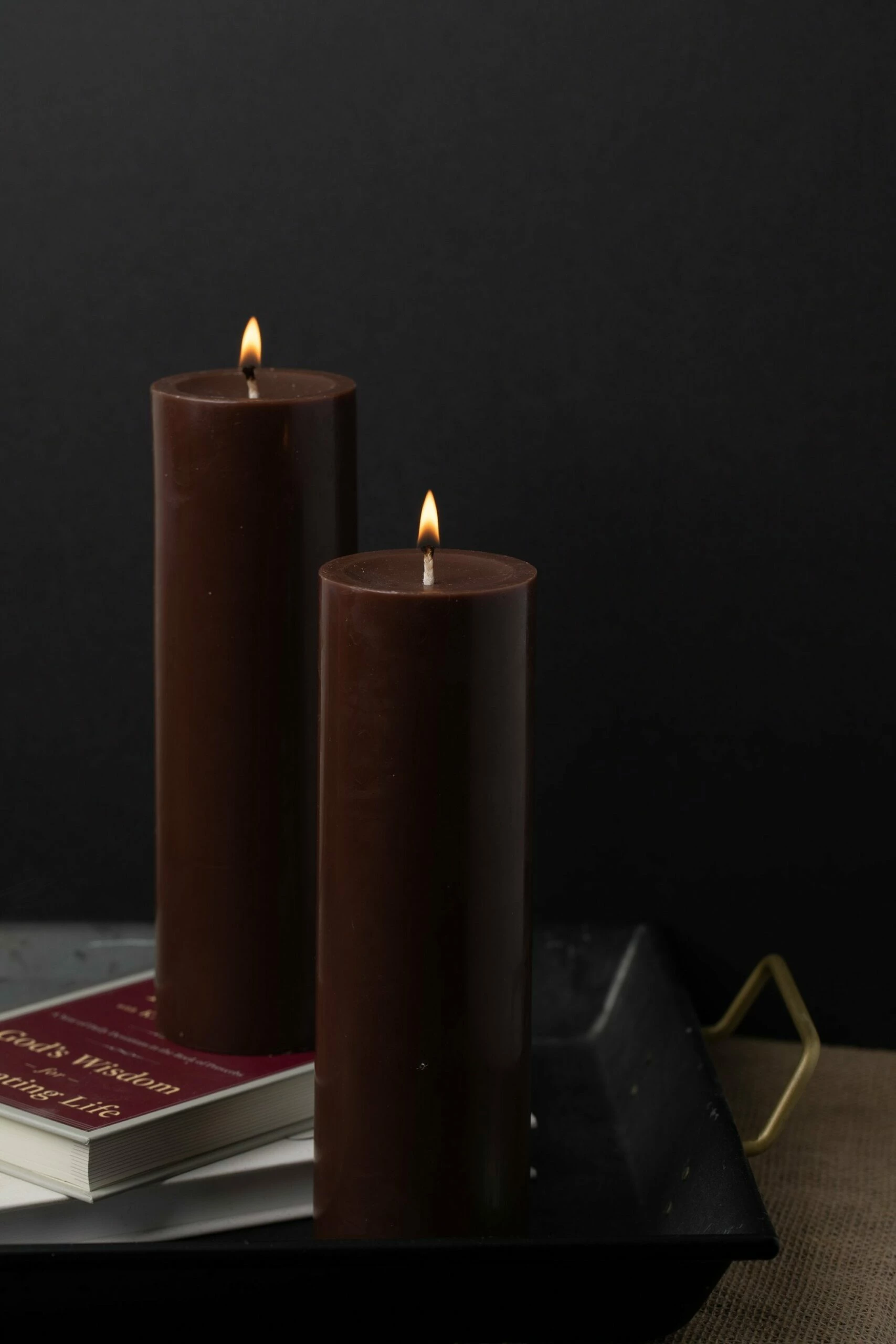 Richland Pillar Candles 3"x9" Brown Set Of 24 2 Richland Pillar Candles 3"x9" Brown Set Of 24 - Image 2