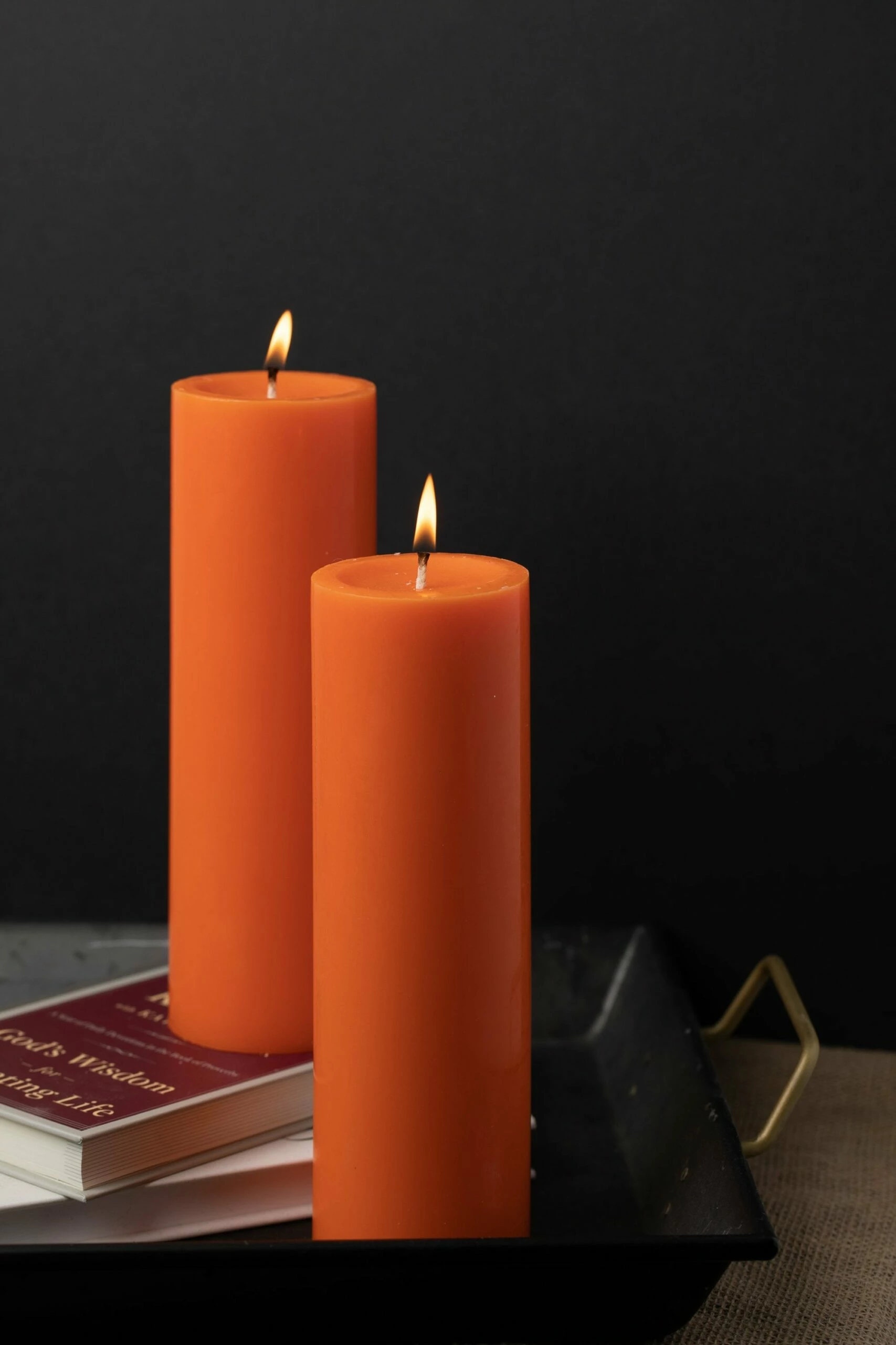 Richland Pillar Candles 3"x9" Orange Set Of 24 2 Richland Pillar Candles 3"x9" Orange Set Of 24 - Image 2