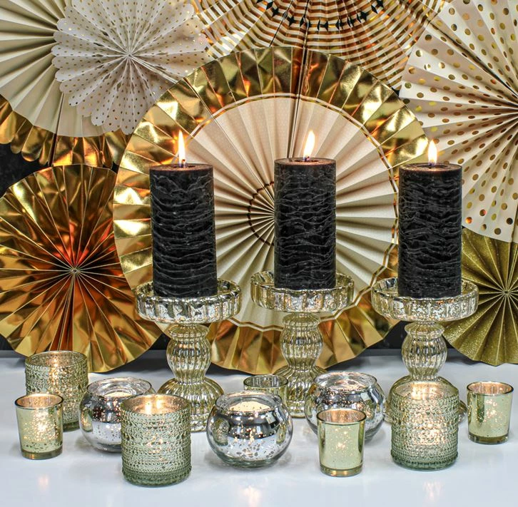 Richland Mercury Candle Holder Pearly Metallic Gold Large Set Of 6 3 Richland Mercury Candle Holder Pearly Metallic Gold Large Set Of 6 - Image 3