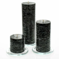 Richland Rustic Pillar Candle 3" X "3, 3" X 6" & 3"x 9" Black Set Of 36