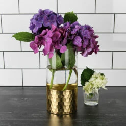 Gold Honeycomb Cylinder Vase 4"x8" -US Gift Sales 2024 IMG 6529 2