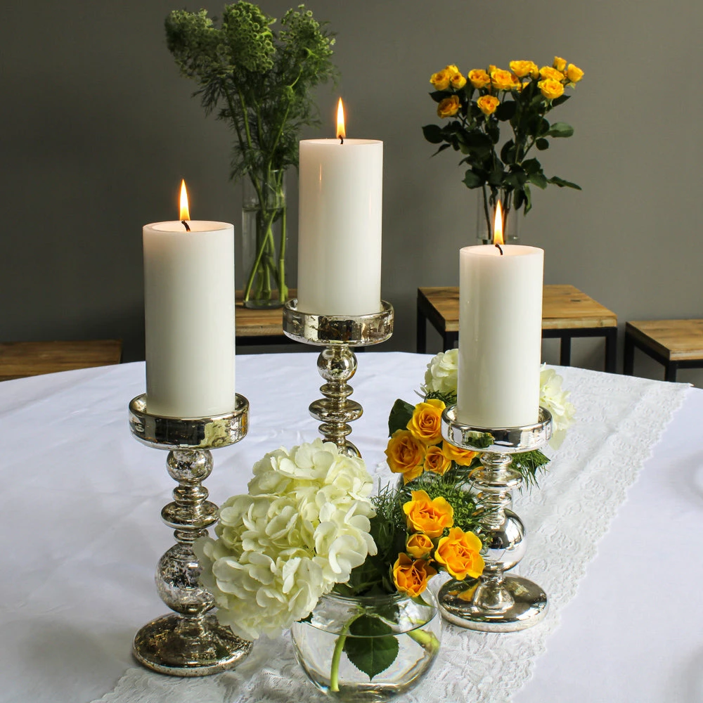 Richland Pillar Holder Unique Mercury Bubble - 8.5" - Set Of 6 2 Richland Pillar Holder Unique Mercury Bubble - 8.5" - Set Of 6 - Image 2