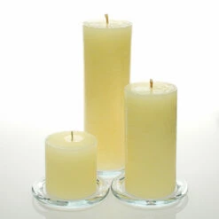 Richland Rustic Pillar Candle 3" X "3, 3" X 6" & 3"x 9" Ivory Set Of 3