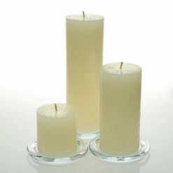 Richland Rustic Pillar Candle 3" X "3, 3" X 6" & 3"x 9" Light Ivory Set Of 3