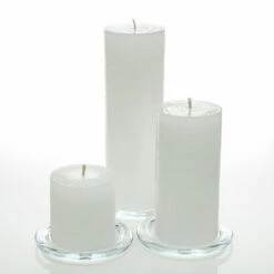 Richland Rustic Pillar Candle 3" X "3, 3" X 6" & 3"x 9" White Set Of 36