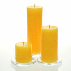 Richland Rustic Pillar Candle 3" X "3, 3" X 6" & 3"x 9" Yellow Set Of 36
