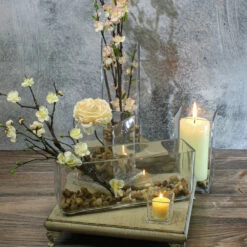 Long Glass Rectangle Vase 11.5" X 3.5" -US Gift Sales 2024 SquareVase 3413